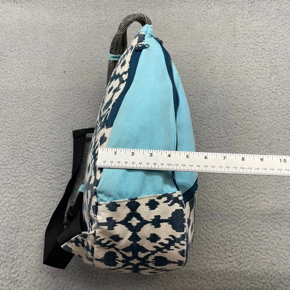 KAVU Rope Bag Crossbody Blue Ikat Canvas Sling Backpack Ergonomic Outdoor Bag